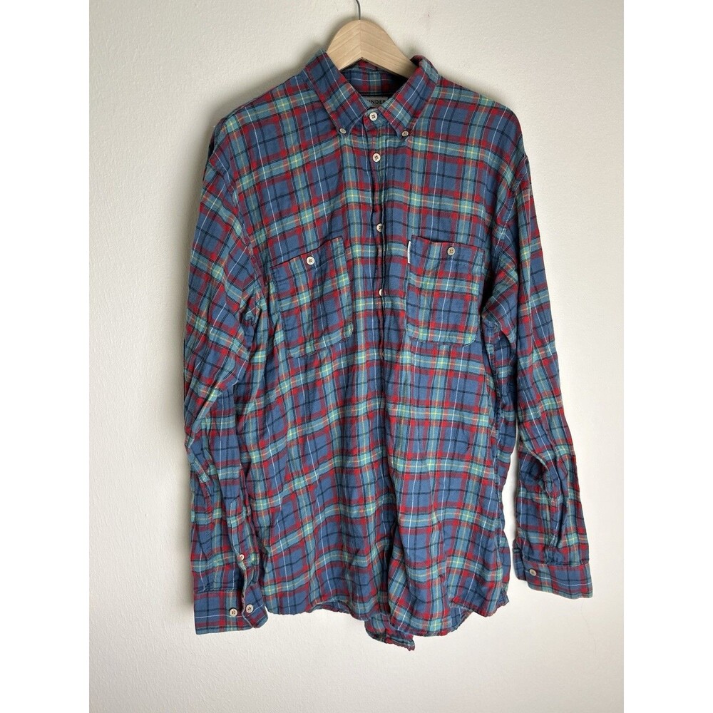 Over Under The Woodsman Flannel Shirt Men's Size XXL Blue Plaid Button Up
